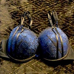 Blue/black AdoreMe push-up bra